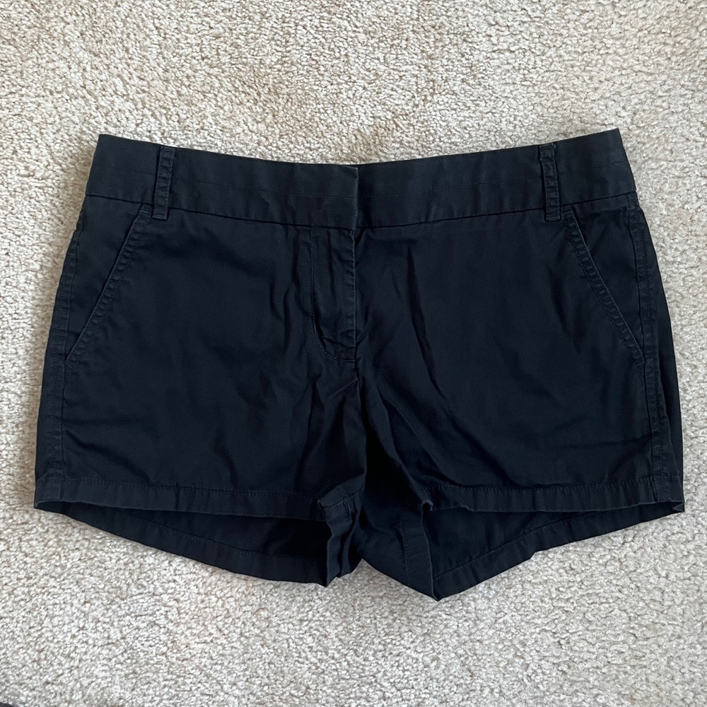 J. Crew Factory Cotton Chino Broken-In Shorts in Black Women’s Size 6